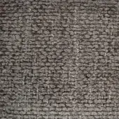 Woven gray fabric texture with a dense, granular surface and repeating circular pattern, exhibiting a matte finish and subtle tonal variations.